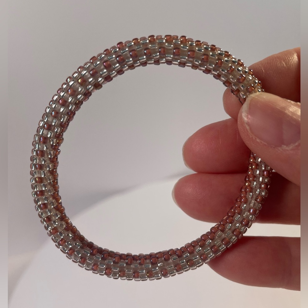 Chic Beaded Bracelet - Silver and Brown